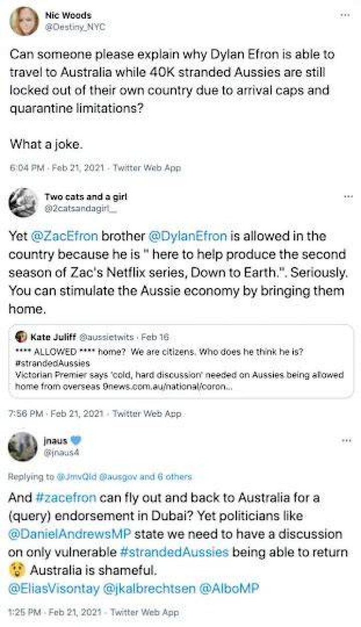 Aussies infuriated as Zac Efron's brother enters the country