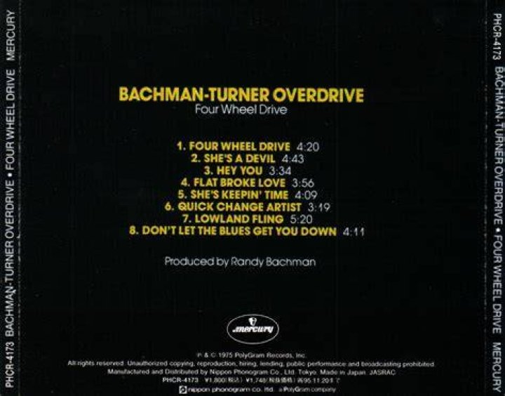 BachmanTurner Overdrive, Four Wheel Drive in HighResolution Audio