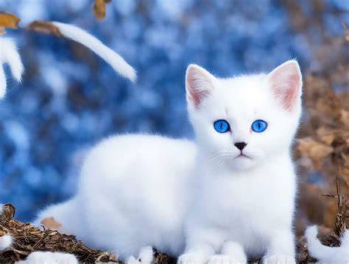 Beautiful White Kitten With Blue Eyes HD Wallpaper