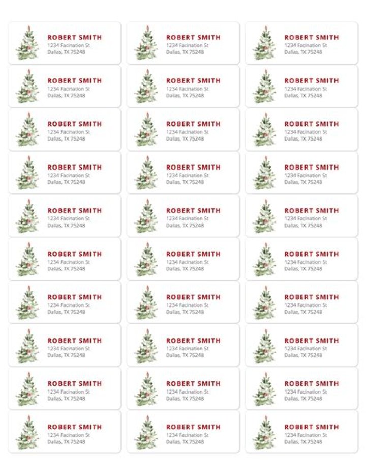 Christmas Return Address Labels Template Avery 5160