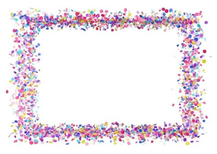 Colorful confetti frame on white background Vector Image