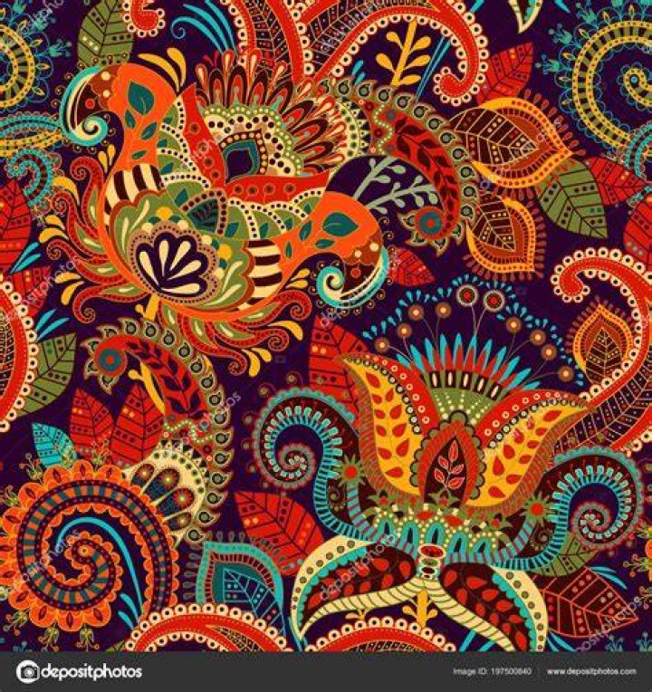 Colorful seamless Paisley pattern. Decorative indian ornament. Floral