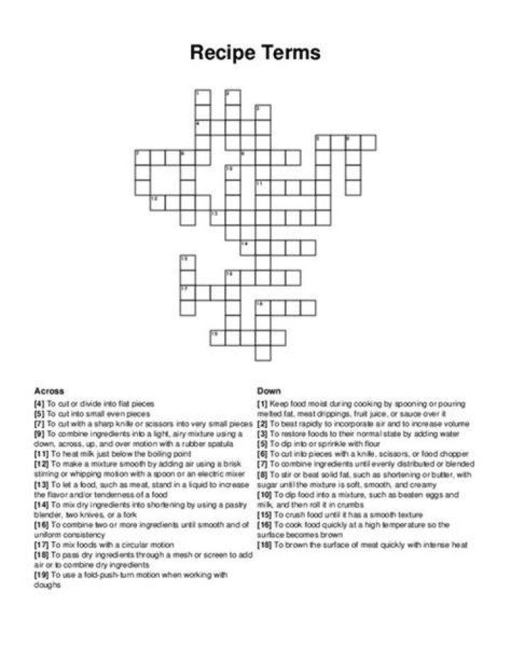 Crossword, Puzzle, Recipe, Olive Oil, Red Peppers, Crossword Puzzles