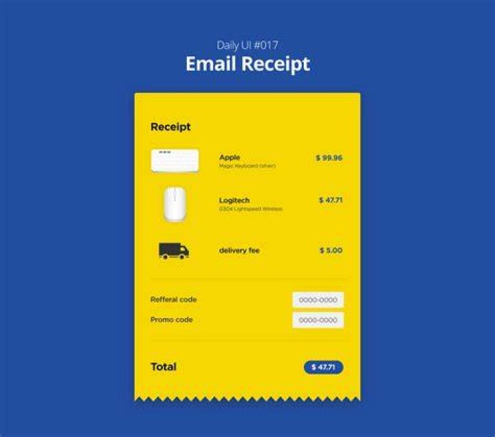 Email receipt / DAILY UI 008 by Dennis Zorn on Dribbble