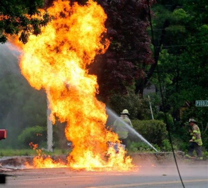 Flaming Gas Leak Forces Evacuation of a Dozen Homes in Mass.
