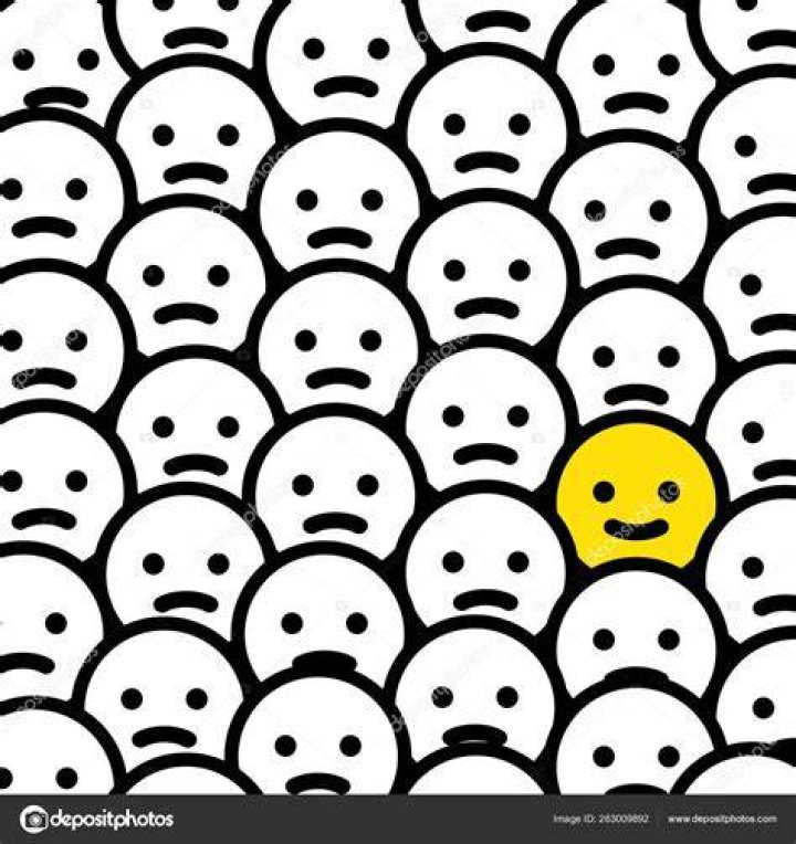Happy emoticon in crowd isolated Royalty Free Vector Image