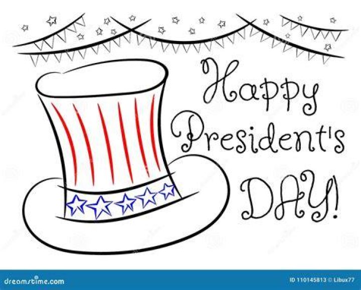 Happy President `s Day Sketch Greeting Card Isolated Stock Vector