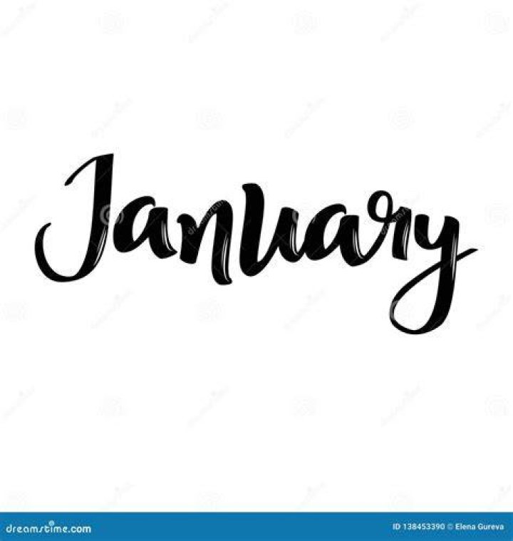 January month name handwritten calligraphic word Vector Image