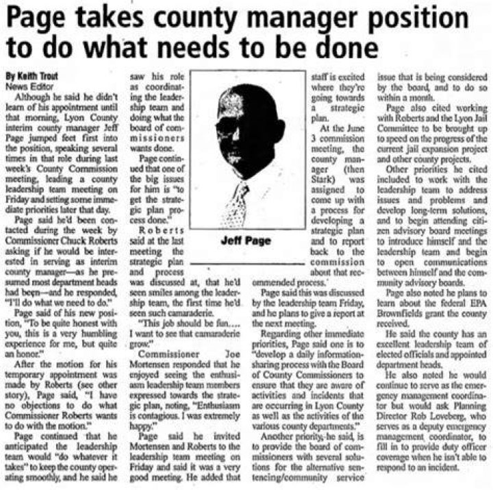 Jeff Page Mason Valley News June 25th 2010 The Pizen Switch Times