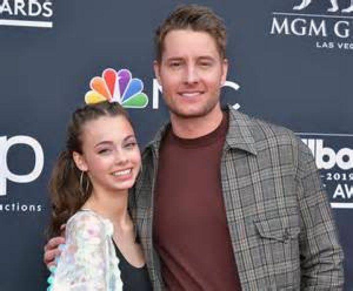 Justin Hartley and his daughter Isabella Justice Hartley attend the