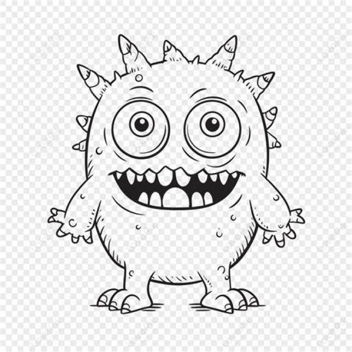 Monster Line Drawing Free download on ClipArtMag