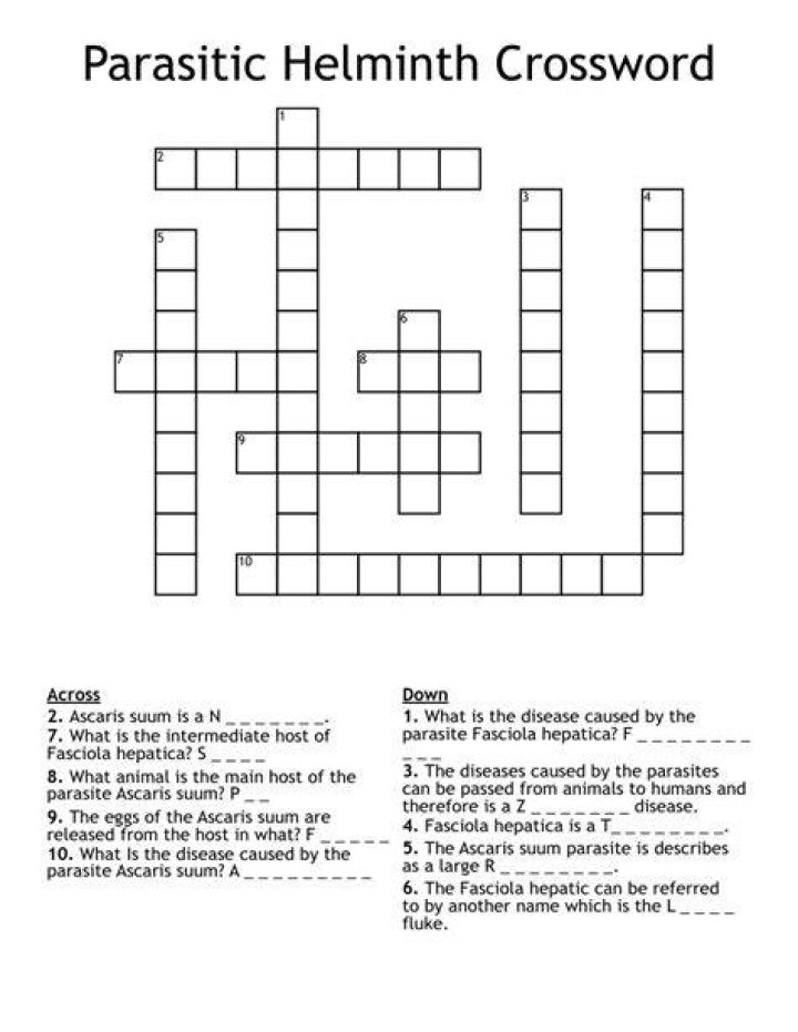 Parasites Crossword WordMint