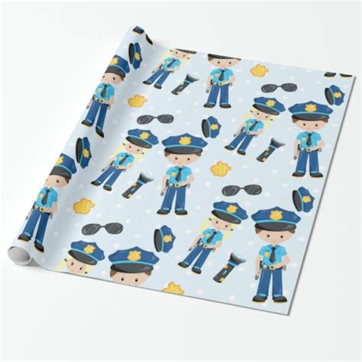 Police pattern wrapping paper in 2020 Custom wrapping