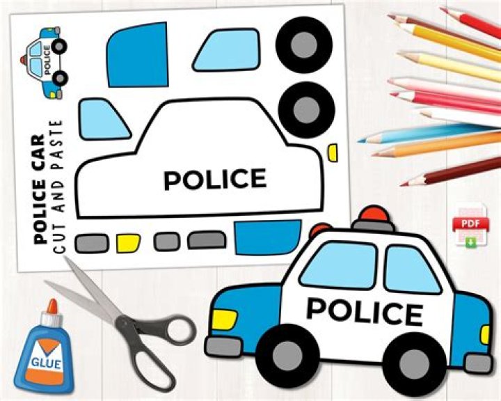 Printable Police Car Valentine's Day Cards . Police Etsy