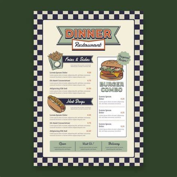 Retro Menus Restaurant menu template, Menu design, Food menu