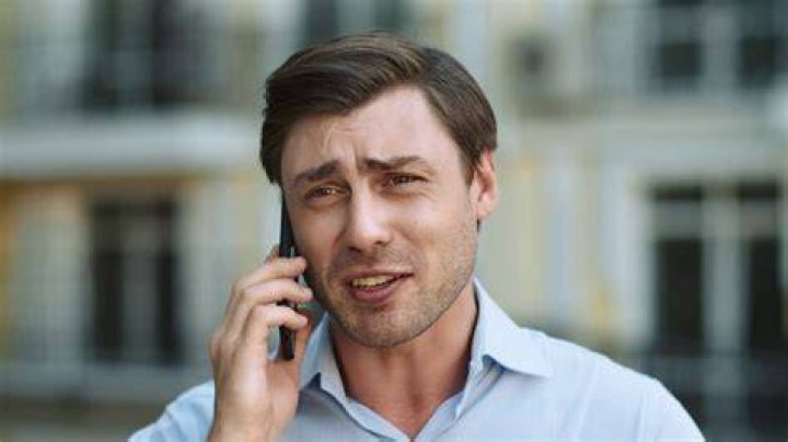 Serious Man Having Phone Talk At Street Stock Footage SBV338043535