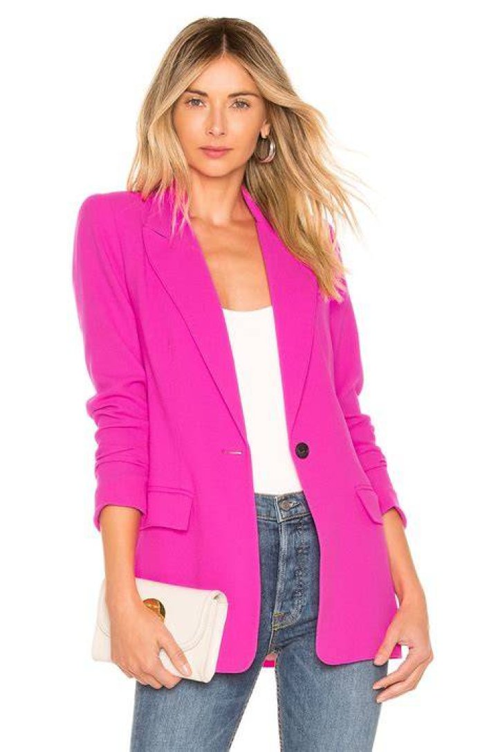 Smythe Tailored Blazer in Neon Pink REVOLVE Office outfits