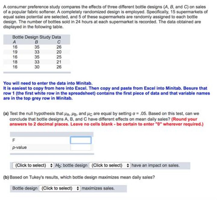 Solved A consumer preference study compares the effects of