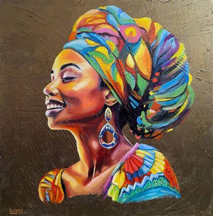 The african lady Painting by Tyrone Johnson
