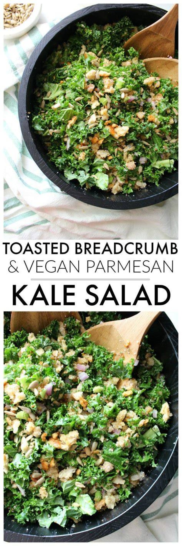 Toasted Breadcrumb and Vegan Parmesan Kale Salad Kale salad, Vegan