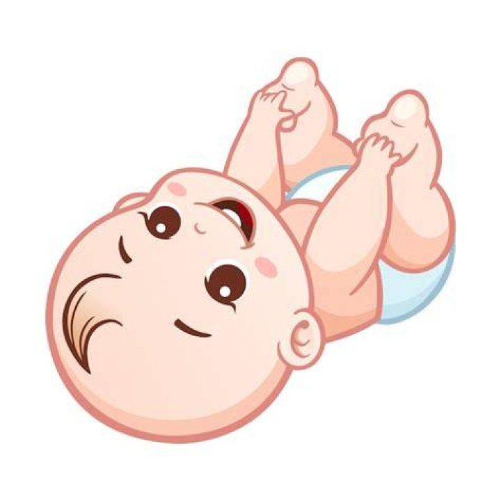 vector illustration of a baby in diaper looking through the legs on