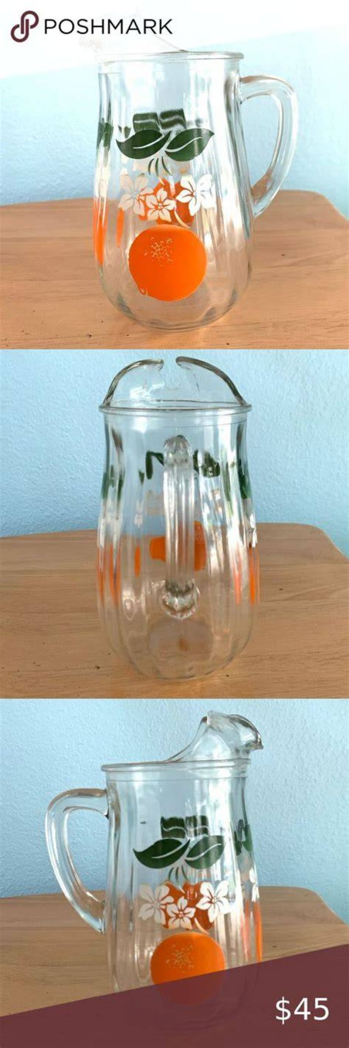 Vintage Orange Juice Jug Pitcher servir boissons Groovy Etsy